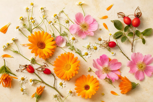 Caléndula, manzanilla y rosa mosqueta: cómo leer una fórmula botánica